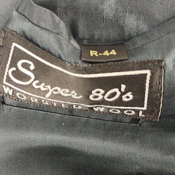 Gianfranco Ruffini Wool 2 Pc Blue Pinstriped Suit Size 36R pants, 44R Jacket - Picture 11 of 12